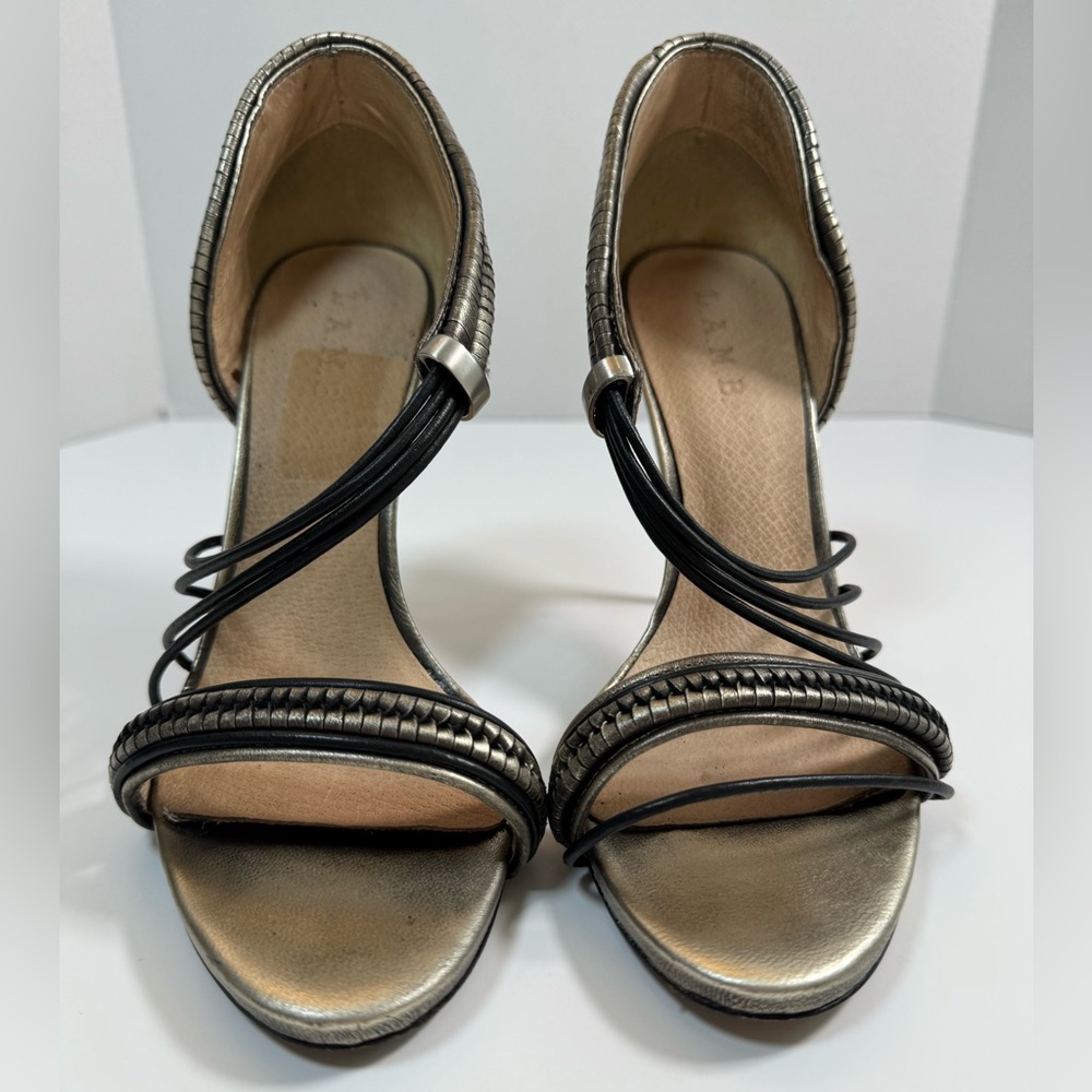 L.A.M.B. LAMB Women's Karoline Strappy Stiletto Heels Gunmetal size 10 M Y2K - Picture 3 of 16